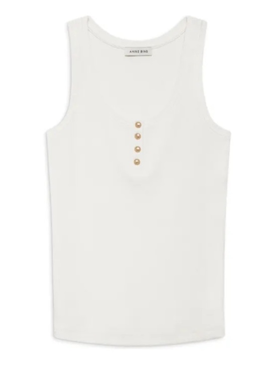 Anine Bing Tops - Anine Bing Alessia Tank Top in Ivory Size M